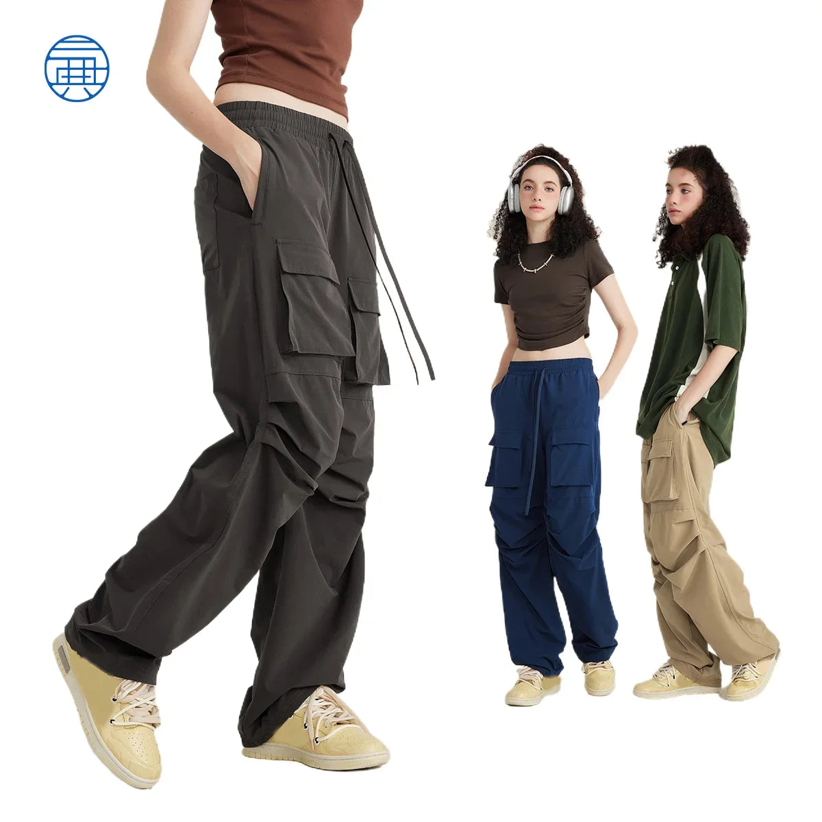 Straight Leg Big Pocket Custom Logo Men Cargo Jogger Trousers Pants Hybrid Waist Double Knee Work Pant Corduroy Pants for Men