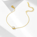925 Sterling Silver Minimalist Cubic Zirconia Solitaire Fine Bracelet Fashion Personality Gold Plated for Fine Chain Link