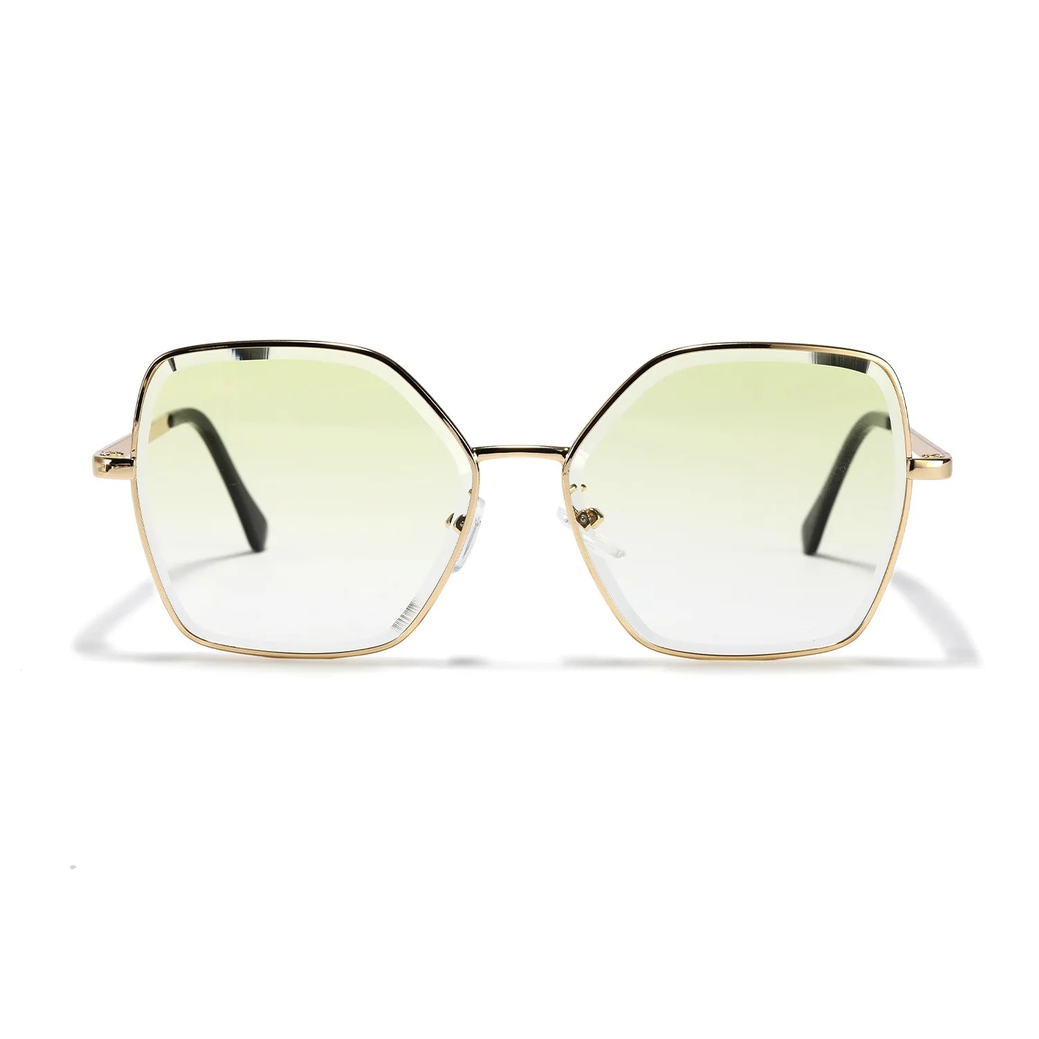STORY XG-S3007 Vintage Stylish Polygon Eyeglasses Sun Glasses Fashion Gradient Metal Gold Frame Square Sunglasses for Women