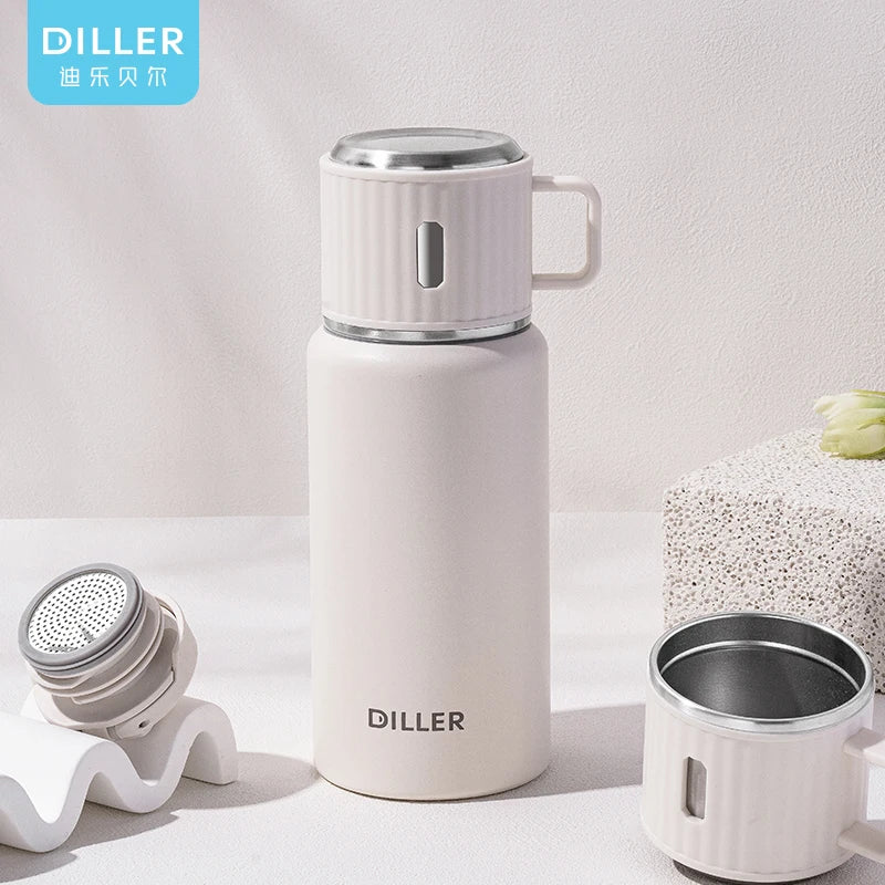 Portable Stainless Steel Insulated Water Bottle Logo Vacuum Thermos Flask for Hot Cold Beverages for Camping Travel Coffee Mug