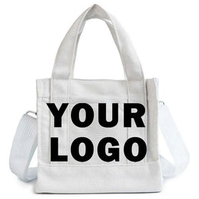 Custom Logo Cheap Eco Friendly Printed Logo Tote Bag Cotton Canvas Mini Tote Bag Woman's Canvas Material Single Shoulder Crossbo