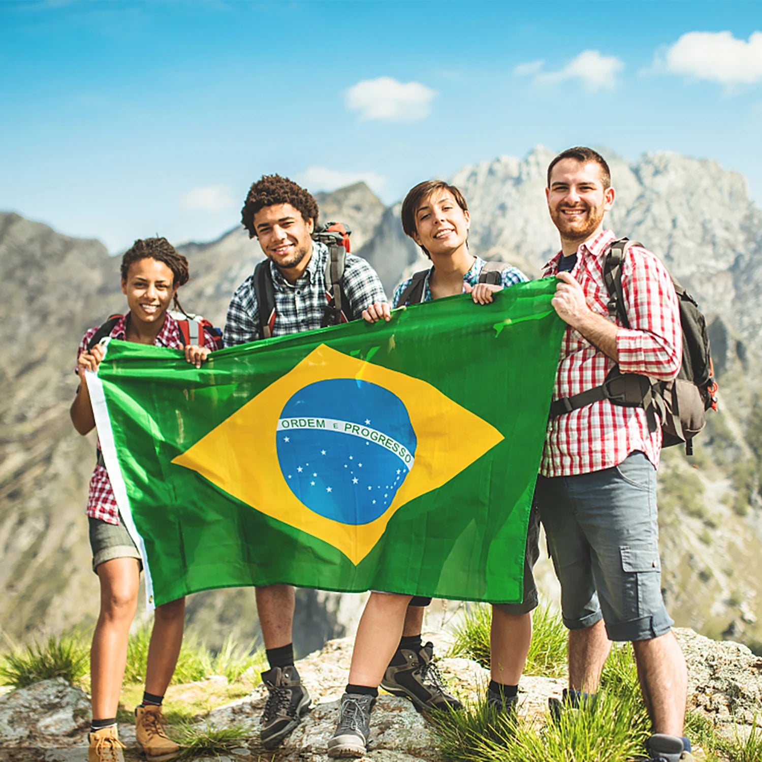 Promotional Product Factory Banderas De Paises Logo 3x5 ft 100% Polyester Durable Outdoor Custom Brazil Flag