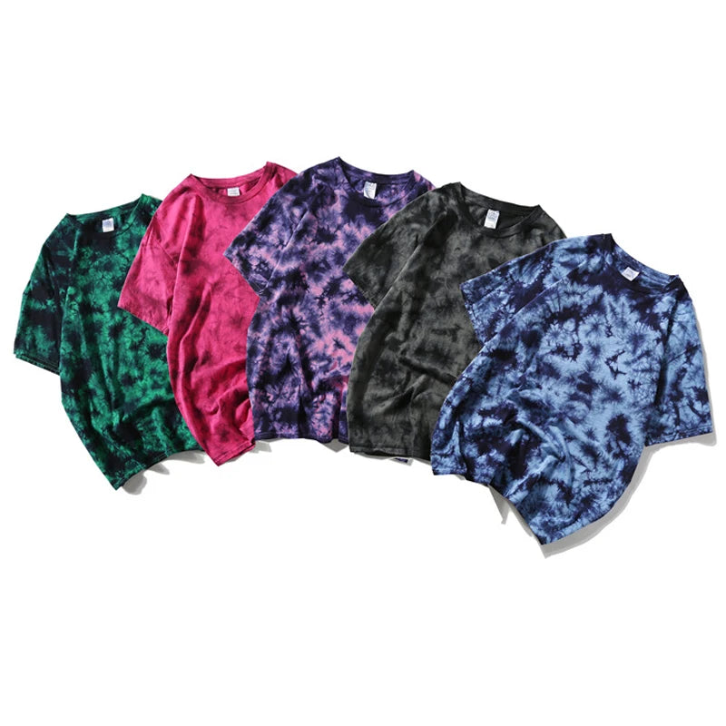 OEM Custom Graphic T Shirts for Men Plus Size Tie-Dye Jersey Roupa Masculina Vetement Homme Camisetas High Visibility Printing