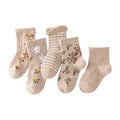 New Arrival Flower Rabbit Animal Striped Vintage Crew Socks for Kids School Young Children