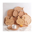 Beech Wood Baby Kids Boy Girl Children Wooden Kids Cartoon Tea Breakfast Plate Household Cute Solid Wood Tray