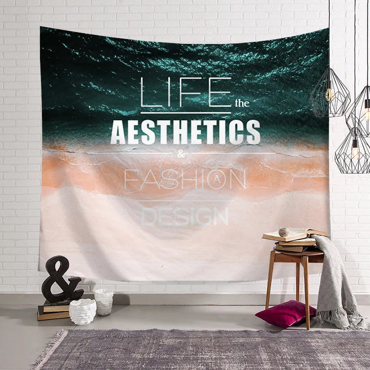 Sea Ocean Great Wave Oil Painting Printed Abstract Tapestry Wall Hanging Large Cloth Tapestries Dorm Bedroom Decoration Art