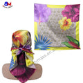 Custom Design Printed Satin Silk Scarf Hair Head With Logo for Women