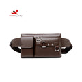 Single Over the Shoulder Bags PU Leather Crossbody Custom Slim Cowhide Men Waist Fanny Pack Waist Bags