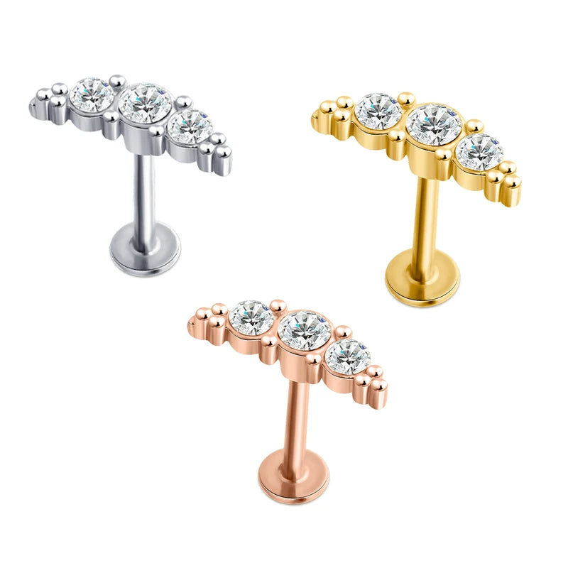 16g Cartilage Labret Lip Piercing Jewelry Tragus Stud Earring Cartilage Piercing Jewelry Surgical Stainless Steel Forward Helix