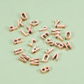 8mm Stainless Steel Rose Gold Tiny Initial Letter Beads Cute DIY Name Bracelet Necklace Charms Christian Style