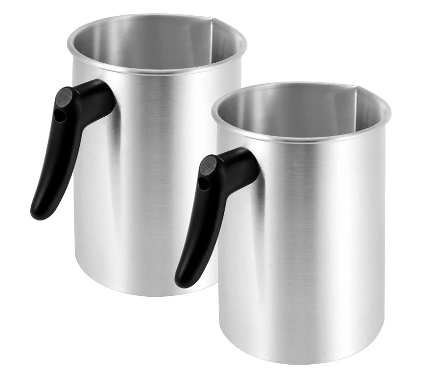 Double Boiler Aluminum Candle Wax Melting Pitcher Jars Holds with Heat-Resistant Handle  3L/ 1.2L Candle Making Pouring Pot