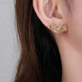 BOXUAN Temperament South Korean Female 18K Earrings New Fashion Bow Personality New Design