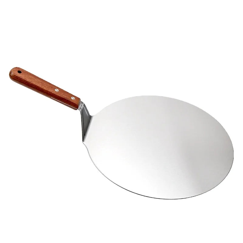 Stainless Steel Pizza Peel Wood Handle Baking Shovel Paddle Cake Lifter Transfer Tray for Baking