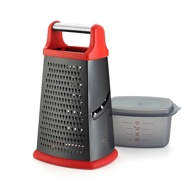 Custom Non-Stick Coated Stainless Steel Multi-Purpose Vegetable Cheese Box Grater with Manual Operation Including Container