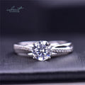 Silver 925 Original 1 Carat Brilliant Cut Diamond Test Past D Color Moissanite  Infinite Love Ring for Women Gemstone Jewelry