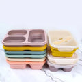 Hot Sale Food Grade Silicone Folding Bento Box Portable Lunch Container for Picnic and Camping