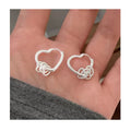 Fashion Wild 925 Sterling Silver Hollow Heart Shape Hoop Earrings for Women New Year Jewelry