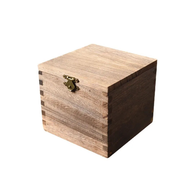 Japan Style  Dovetail Wooden Tea Box Square  Gift Packaging Box  for Tea Handcrafted and Eco-Friendly