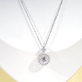 Sterling Silver Fashion Jewelry Necklaces 0.5CT D VVS1 Round Moissanite Gemstone Starsgem S925 Plated White Gold Women Necklace