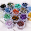 Drilled Rose Quartz Gravel Mixed Colors Drill Amethyst Crystal Chips Jewelry Making Kit for Diy Kit Gift
