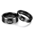 OAHLAN Fashion Jewelry 6MM 8MM Engraved Personalized High Polished Beveled Edge Black Tungsten Rings for Wedding Engagement Gift