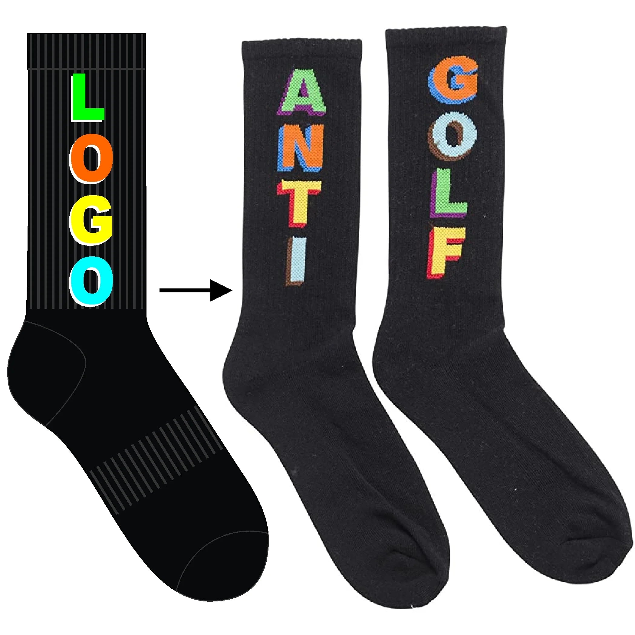 Socks Manufacturer Custom Men Crew Cotton Sport Socks Jacquard Fashion Mens Socks