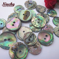 15mm / 14mm / 12.7mm Flat 2-Holes Natural Dark Abalone Shell Buttons Niucky Brand Washable for Sewing Coat SeaShell Clothing