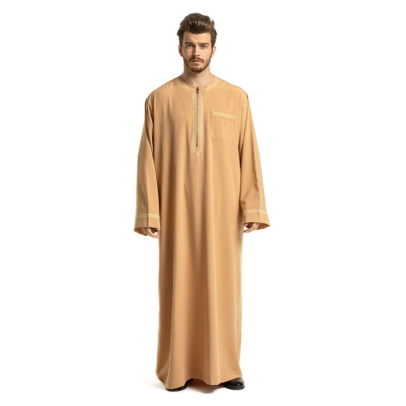 Cheap Arabic Islamic Wear Kaftans Breathable Polyester Muslim Robes Middle East Wholesales Fashion Style Inspired by Qatar
