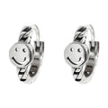925 Silver Smile Hoop Earrings for Women Retro Geometric Fashion Jewelry Cute Style for Wedding and Party Gift Idea