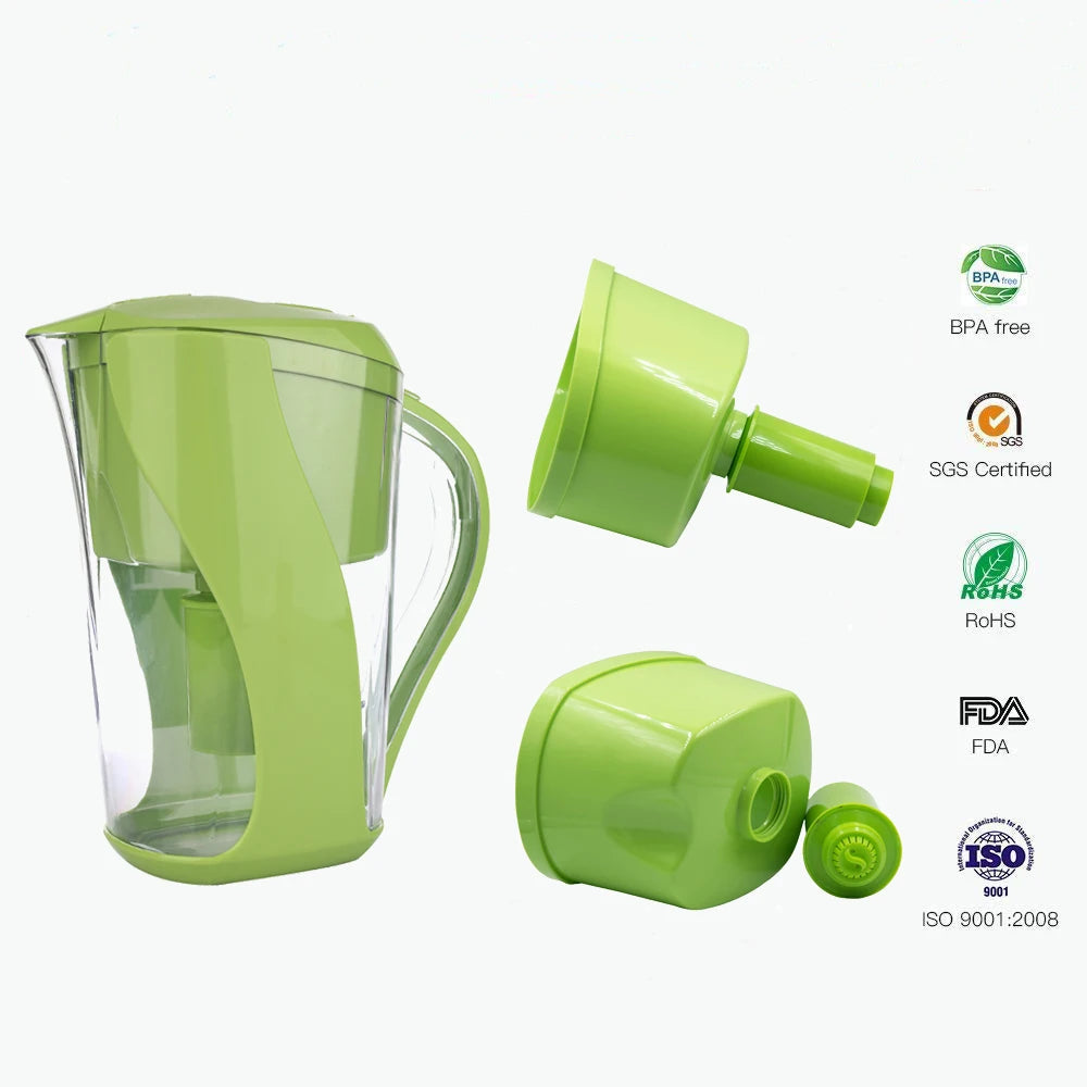 Alkaline Water Filter Pitcher with 6 Stage Ionizer Filtration System to Purify and Increase PH Levels