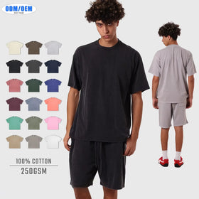 Heavyweight Vintage T-shirt Washed Men's T-shirt Loose Pure Cotton Men's Trendy Brand T-shirt Oversized Tshirt Oversized Tshirt