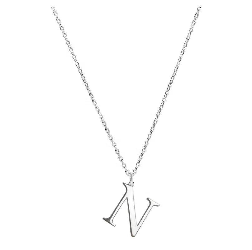 925 Silver Personalized Initial Necklace Custom Gold Arabic Letter Link Chain Minimalist Engagement Wedding Necklace for Women