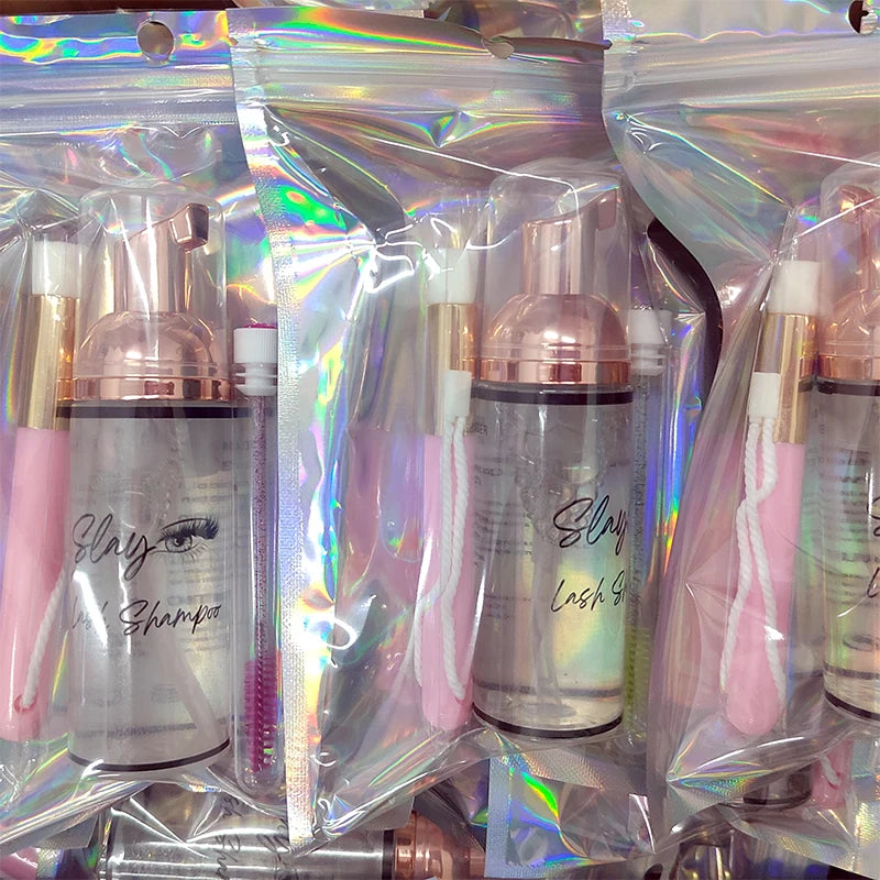 Wholesale Lash Shampoo Foam Kit 60ml 100ml Lash Shampoo Bottle Eyelash Extension Cleanser Shampoo