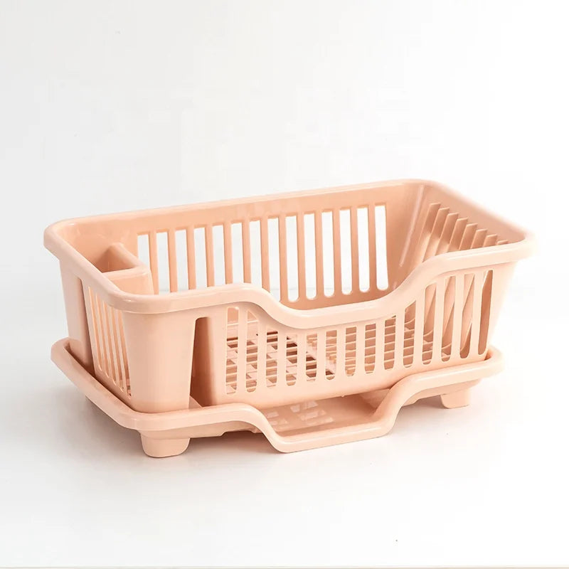 Wholesale Kitchen Over Sink Drainer Storage Drying Plate Rack Dish Drainer With Pink Plastic Dish Drainer Drying Rack