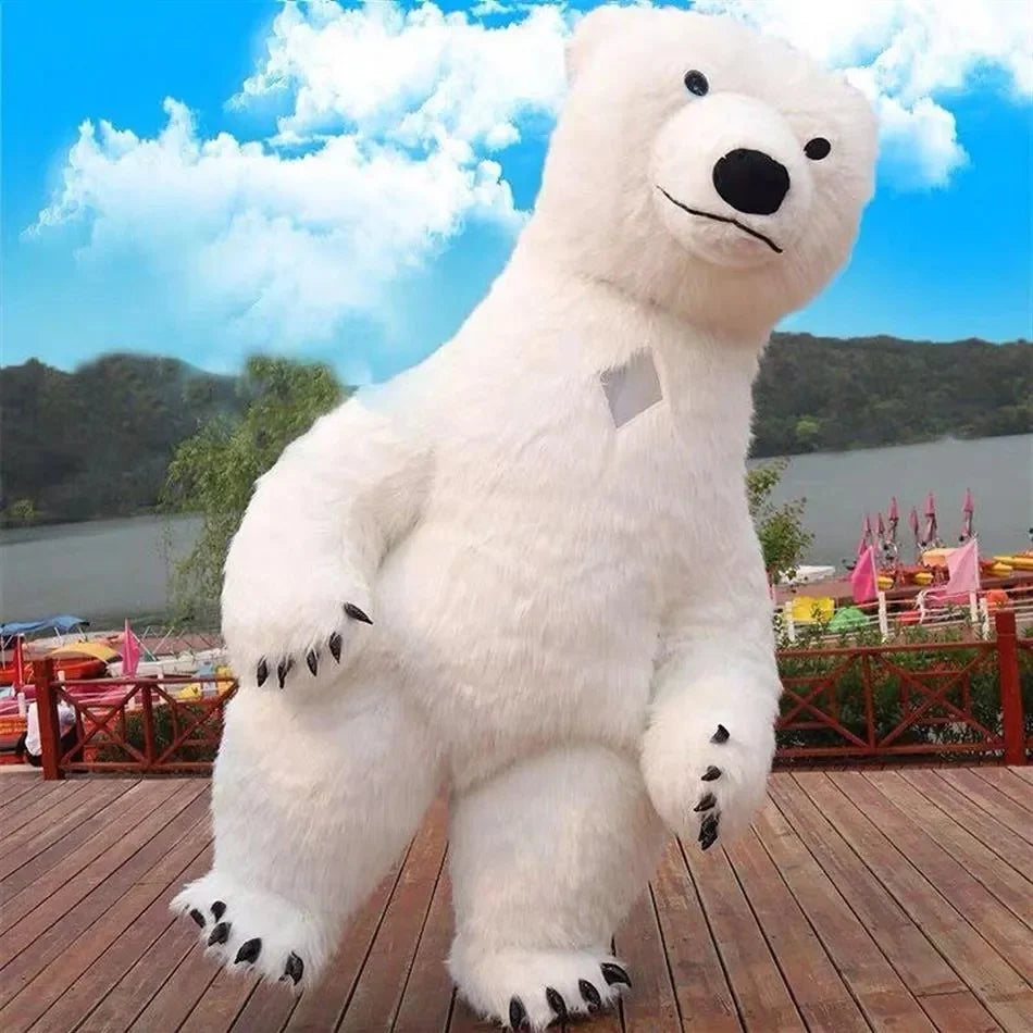 Funtoys Hot Sale Giant Inflatable Polar Bear Mascot Costume Advertising Cute Animal Panda Wearable Walking 2m/2.6m/3m for Adult