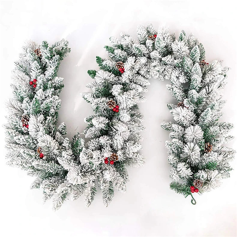 2.7m Long Flocking Rattan Encryption Spray Snow Rattan Christmas Decoration