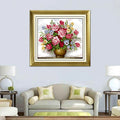 Diy Cross-stitch Printing Pattern Handmade Embroidered Vase Flower Diy Craft Cross-stitch Cotton Needlework Home Wall Decoration