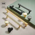 Zinc Modern Kitchen Cabinet Handles and Knobs for Wardrobe Dresser Bathroom Dining-Unique Luxury Pulls