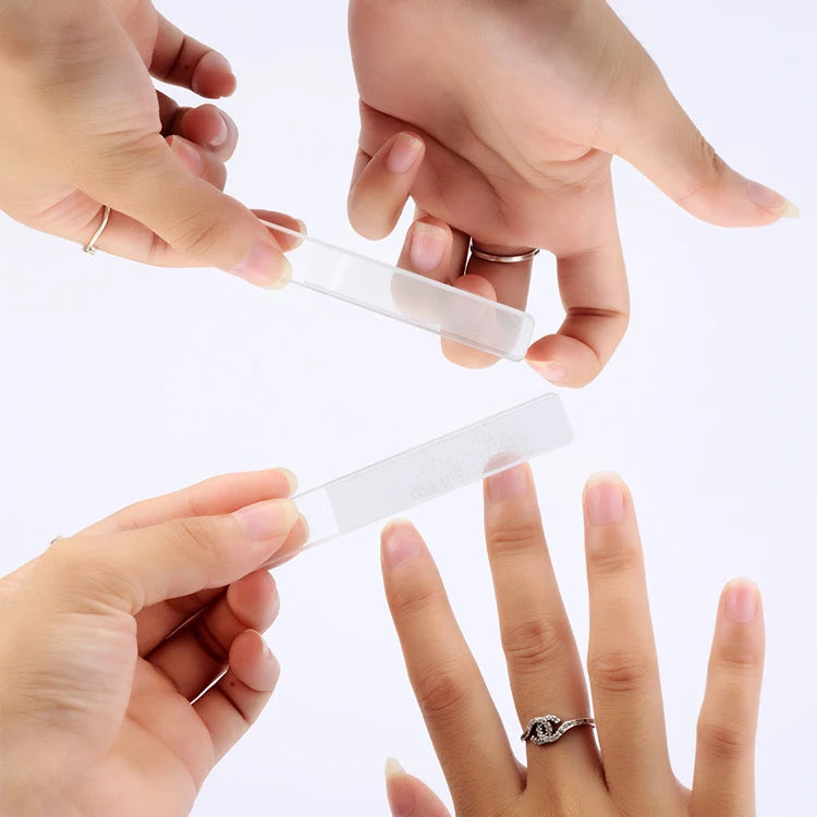 Reusable Washable Transparent Rectangle Nano Crystal Glass Nail File 9.0x0.2x1.3 cm for Personal Manicure
