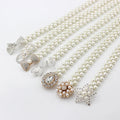 Korean Women's Rhinestone Pearl Waist Chain Belt Fashion Dress Decoration Elastic Waistband Women Sweet Flowers Belt