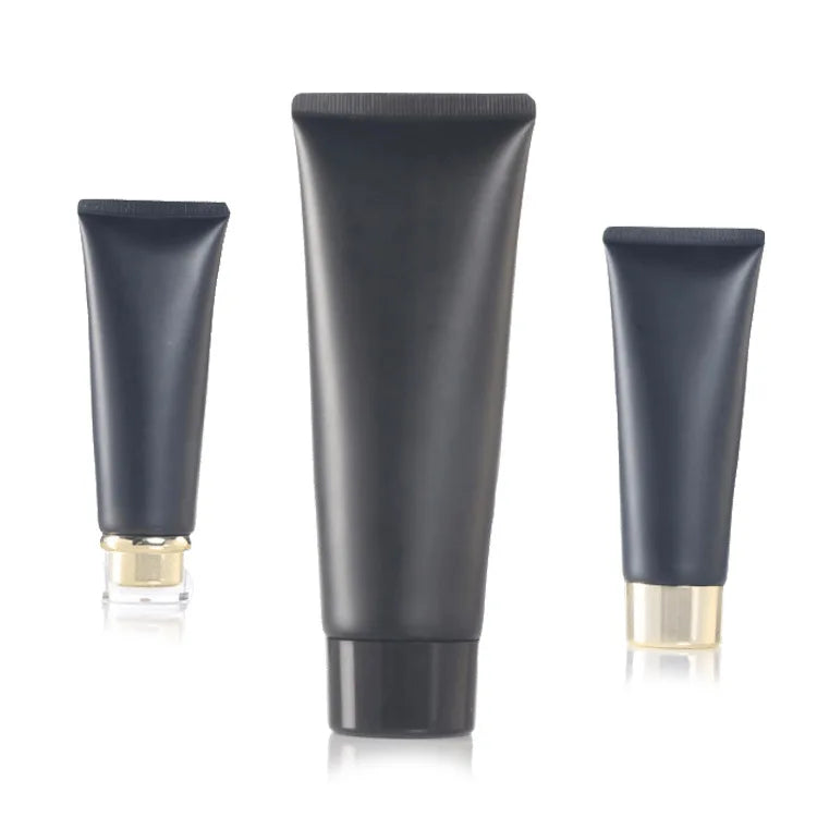 Empty Plastic 100ml Black PE Soft Tubes Cosmetic Containers Refillable Plastic Tubes PE Travel Bottle in Good Price