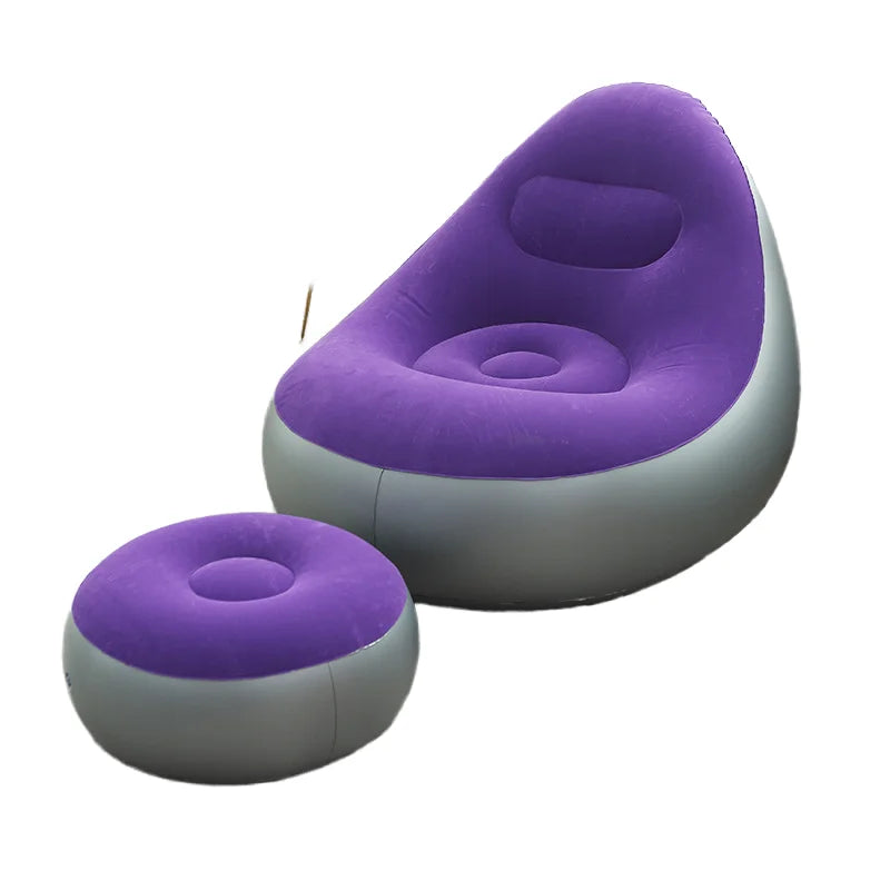 PVC Inflatable Outdoor Lazy Foldable Sofa with Foot Pump