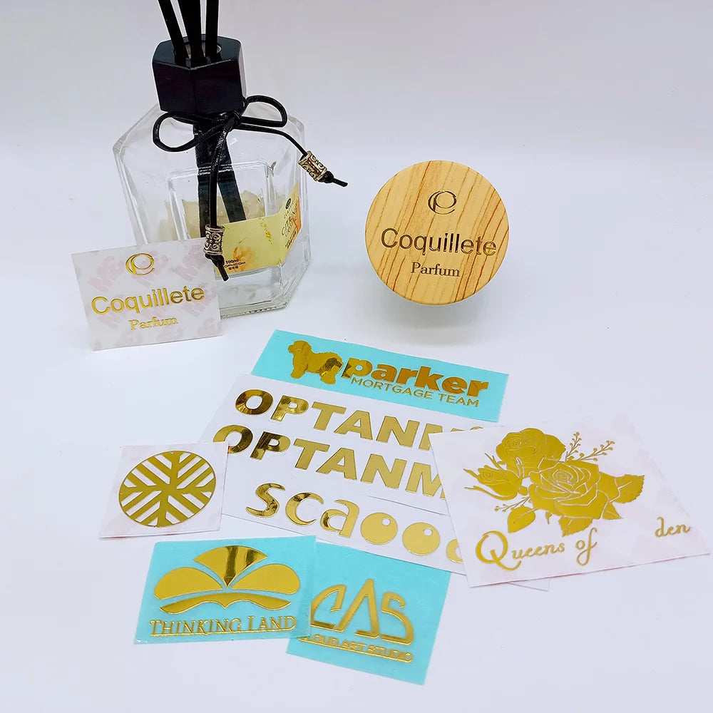 Waterproof Embossed Nickel Transfer Decal Custom Glossy Gold Electroform Metal 3D Phone Stickers Mobile Phone Case Stickers