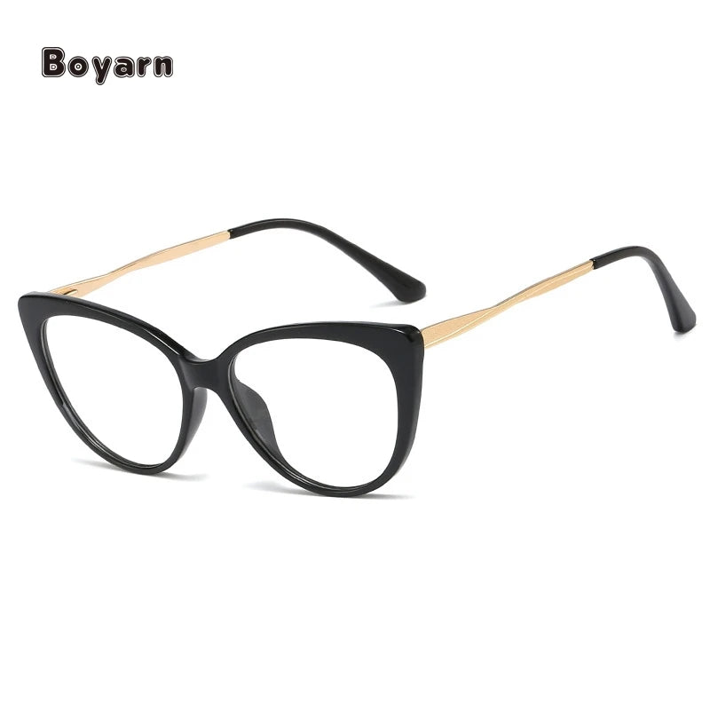 Boyarn  Metal Spring Hinge Men With Nearsighted Eye Frame Comfortable TR90 Glasses With Blue Light Filter Designer Stock Shades