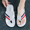 New Fashion Flip Flops Men Trend British Style Durable Rubber Out Sole Wear Black and White Sandals