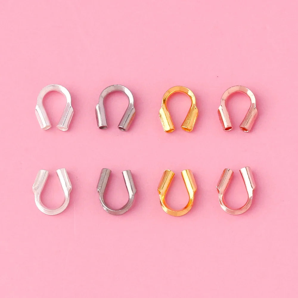 Mini 925 Sterling Silver Wire Protectors Wire Guard Guardian Protectors Loops U Shape Clasps Connector for Jewelry Making