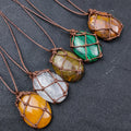 HZ New wholesale Crystal beautiful Chakra crystal irregular shape tree of life pendant necklace for wedding crystal pendants Jewelry