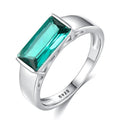 Simple Fine Jewelry 925 Sterling Silver Square Shape Gemstone Engagement Rings Fashion Zircon Stones Rings for Women