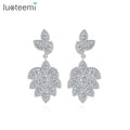 LUOTEEMI Luxury Vintage Statement Stylish Cubic Zirconia Earring Women Tops Fashion Wedding Bridal Jewelry