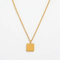 Joolim 18K Gold Plated Jewelry Delicate Square Pendant Necklace Stainless Steel Necklace